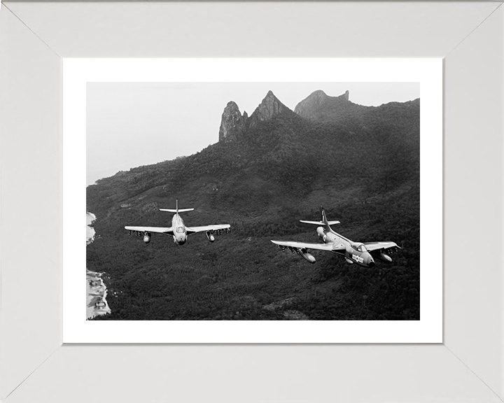 Two RAF Hawker Hunters in flight Photo Print - Royal Air Force Aircraft Hampshire Prints 10 x 8 White Frame Yes