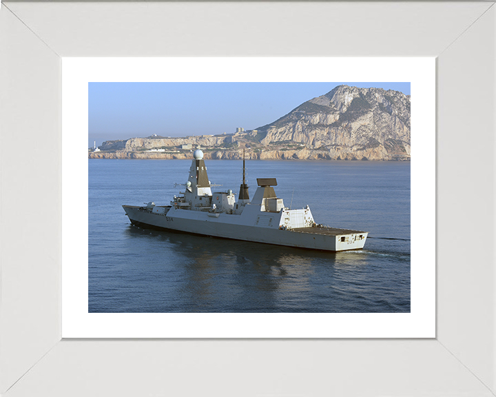 HMS Diamond (D34) Photo Print - Off Gibraltar 2012 - Royal Navy Type 45 Destroyer Posters, Prints, & Visual Artwork Hampshire Prints 10 x 8 White Frame Yes