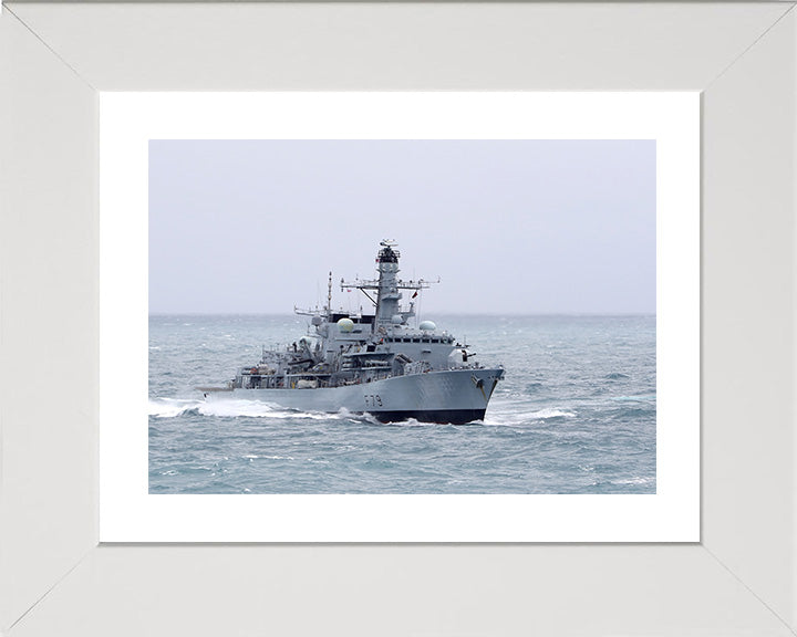 HMS Portland (F79) Photo Print - At Sea - Royal Navy Type 23 Frigate Hampshire Prints 10 x 8 White Frame Yes