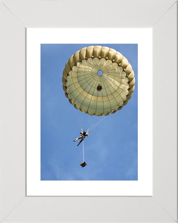 British Army Paratrooper Under Canopy From Below Photo Print Wall Art Military Decor Posters, Prints, & Visual Artwork Hampshire Prints 10 x 8 White Frame Yes