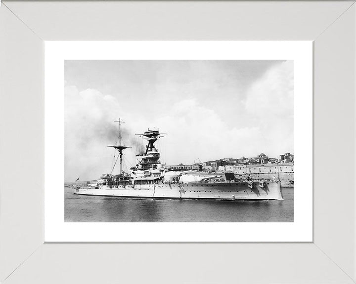 HMS Ramillies (07) Photo Print - Underway - Royal Navy Revenge Class Battleship Hampshire Prints 10 x 8 White Frame Yes