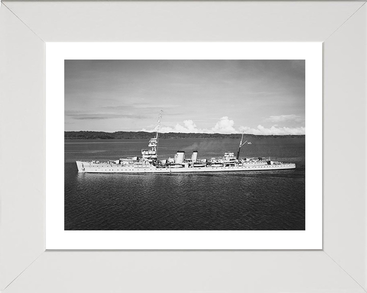 HMS Despatch (D30) Photo Print - Panama Canal - Royal Navy Danae Class Cruiser Hampshire Prints 10 x 8 White Frame Yes