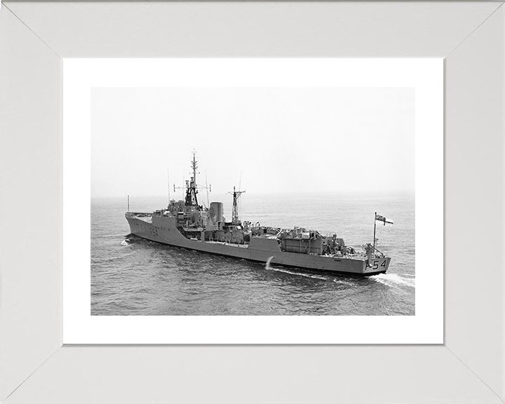 HMS Hardy (F54) Photo Print - At sea 1956 - Royal Navy Blackwood Class Frigate Hampshire Prints 10 x 8 White Frame Yes