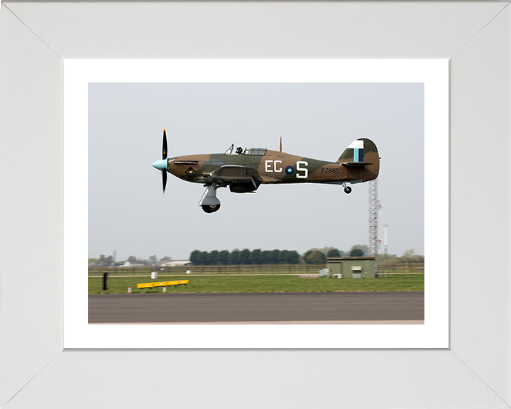 RAF Hurrincane Mk IIC RAF Conningsby Photo Print - Royal Air Force Aircraft Hampshire Prints 10 x 8 White Frame Yes
