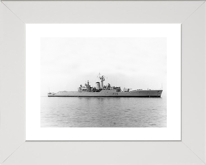 HMS Berwick (F115) Royal Navy Rothesay Class Frigate Starboard Beam View Photo Print Wall Art Decor Posters, Prints, & Visual Artwork Hampshire Prints 10 x 8 White Frame Yes
