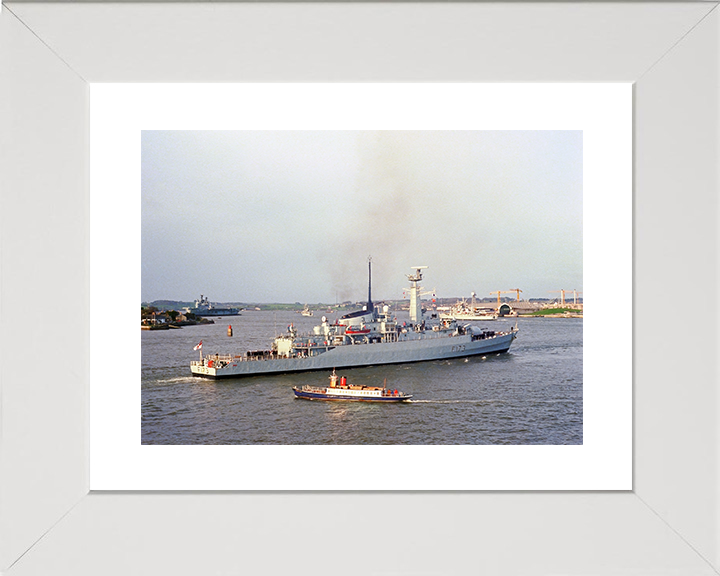 HMS Arrow (F173) Royal Navy Type 21 Frigate Entering Harbour Photo Print Wall Art Decor Posters, Prints, & Visual Artwork Hampshire Prints 10 x 8 White Frame Yes