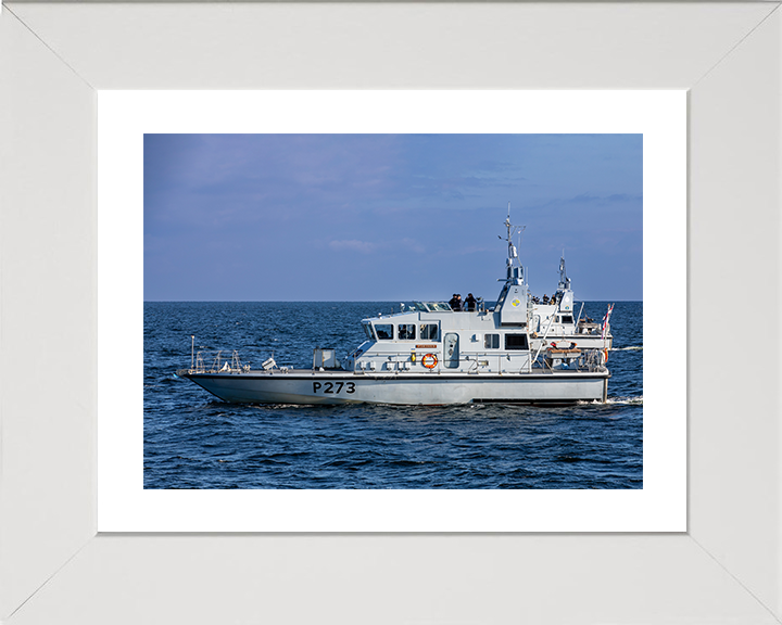 HMS Pursuer (P273) Photo Print - Underway 2025 - Royal Navy Archer Class P2000 Patrol Vessel Hampshire Prints 10 x 8 White Frame Yes