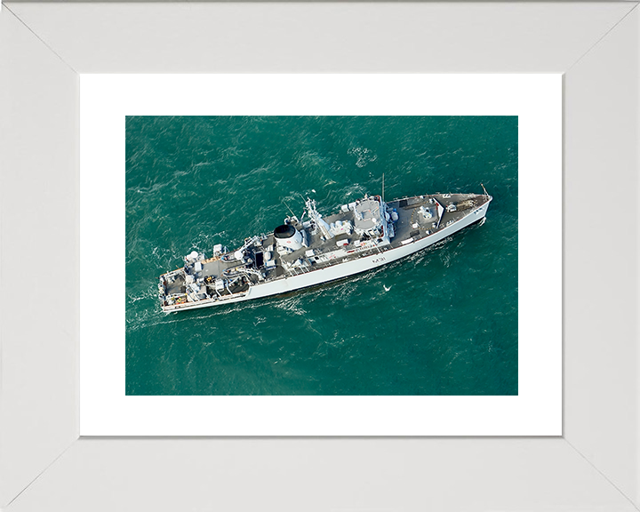 HMS Cattistock (M31) Royal Navy Hunt Class MineHunter From Above Photo Print Wall Art Decor Posters, Prints, & Visual Artwork Hampshire Prints 10 x 8 White Frame Yes