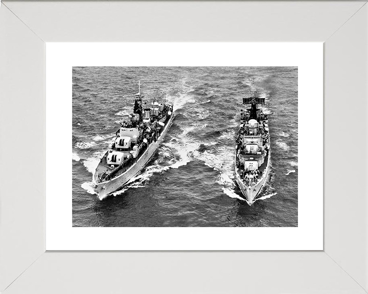HMS Delight and HMS Battleaxe Royal Navy Warships At Sea Photo Print Wall Art Decor Posters, Prints, & Visual Artwork Hampshire Prints 10 x 8 White Frame Yes