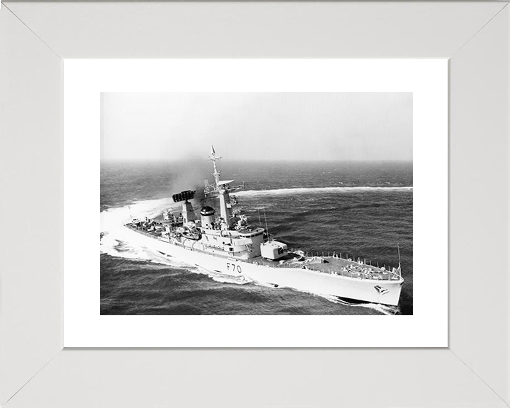 HMS Apollo (F70) Royal Navy Leander Class Frigate Hard Turn To Port Photo Print Wall Art Decor Posters, Prints, & Visual Artwork Hampshire Prints 10 x 8 White Frame Yes