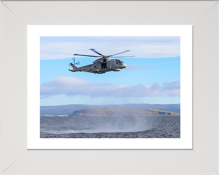 Merlin Helicopter Hovering above the sea Photo Print - Royal Navy Aircraft