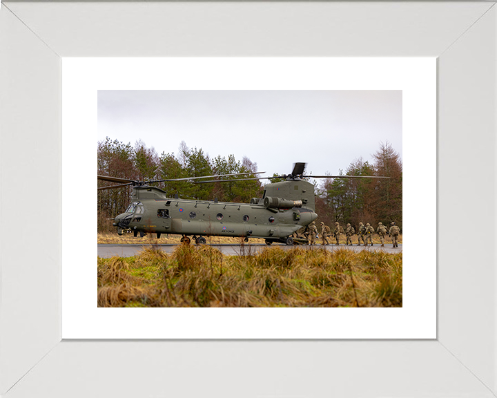 Royal Marines Board a Chinook Helicopter 2026 Photo Print 42 Commando Wall Art Military Decor Posters, Prints, & Visual Artwork Hampshire Prints 10 x 8 White Frame Yes