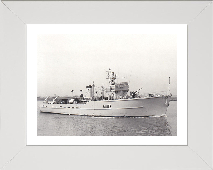 HMS Brereton (M1113) Photo Print - Starboard View - Royal Navy Ton Class Minesweeper Hampshire Prints 10 x 8 White Frame Yes