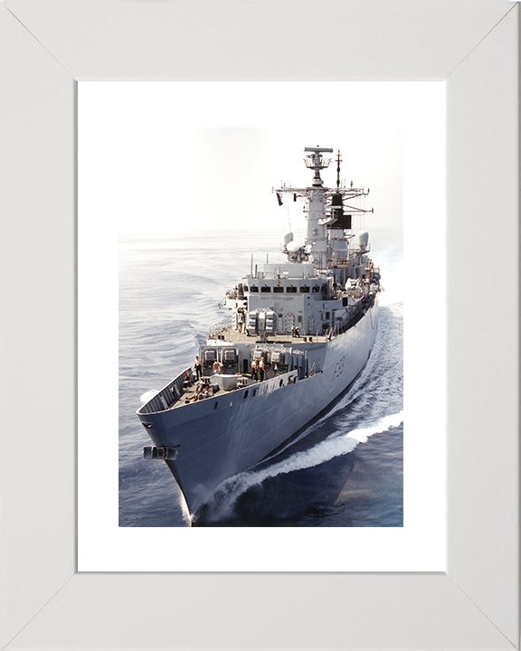 HMS Beaver (F93) Royal Navy Type 22 Frigate Port Bow View Photo Print Wall Art Decor Posters, Prints, & Visual Artwork Hampshire Prints 10 x 8 White Frame Yes