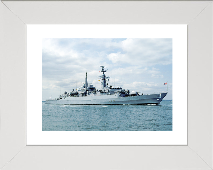 HMS Active (F171) Royal Navy Type 21 Frigate Photo Print Starboard View Warship Wall Art Posters, Prints, & Visual Artwork Hampshire Prints 10 x 8 White Frame Yes