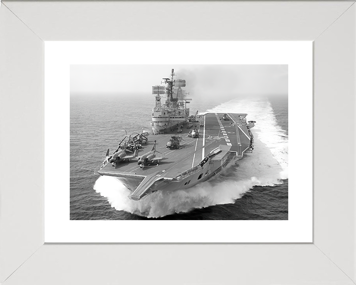 HMS Ark Royal (R09) Royal Navy Audacious Class Aircraft Carrier Underway Photo Print Wall Art Decor Posters, Prints, & Visual Artwork Hampshire Prints 10 x 8 White Frame Yes