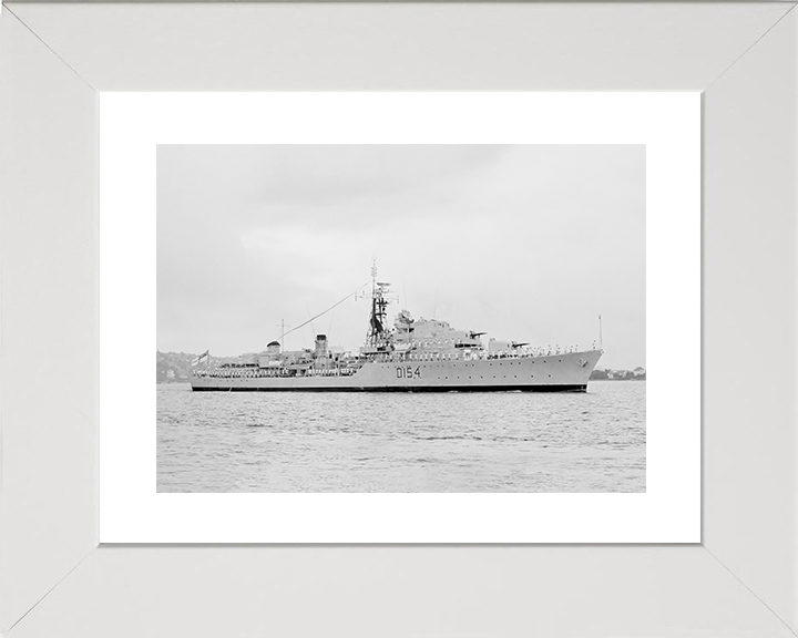 HMS Duchess (D154) Royal Navy Daring Class Destroyer Paying Off Photo Print Wall Art Decor Posters, Prints, & Visual Artwork Hampshire Prints 10 x 8 White Frame Yes