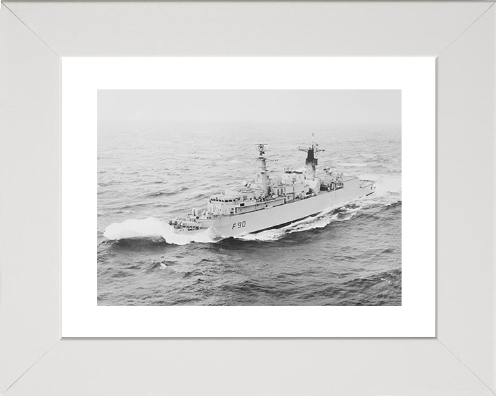 HMS Brilliant (F90) Royal Navy Type 22 Frigate Breaking Waves Photo Print Wall Art Decor Posters, Prints, & Visual Artwork Hampshire Prints 10 x 8 White Frame Yes
