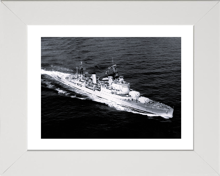 HMS Birmingham (C19) Photo Print - At Sea - Royal Navy Town Class Light Cruiser Posters, Prints, & Visual Artwork Hampshire Prints 10 x 8 White Frame Yes