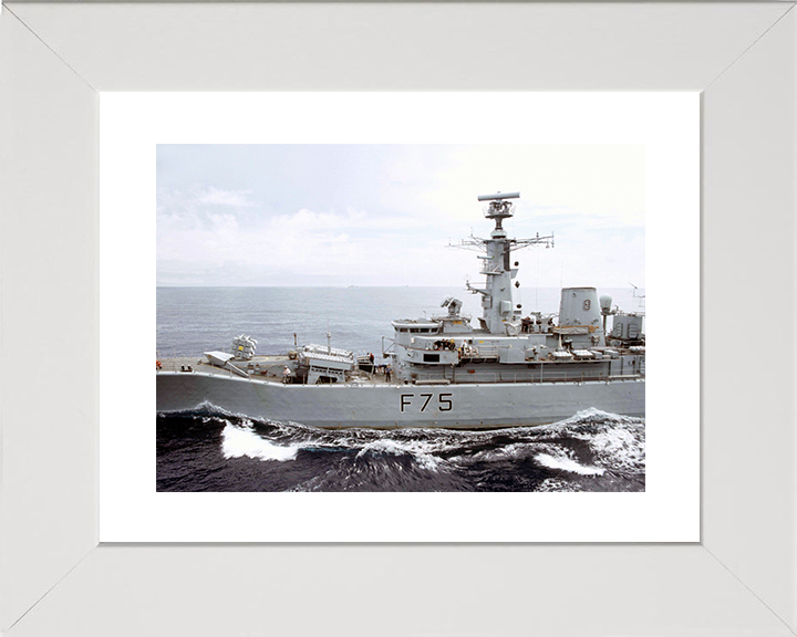HMS Charybdis (F75) Royal Navy Leander Class Frigate During a RAS Photo Print Wall Art Decor Posters, Prints, & Visual Artwork Hampshire Prints 10 x 8 White Frame Yes