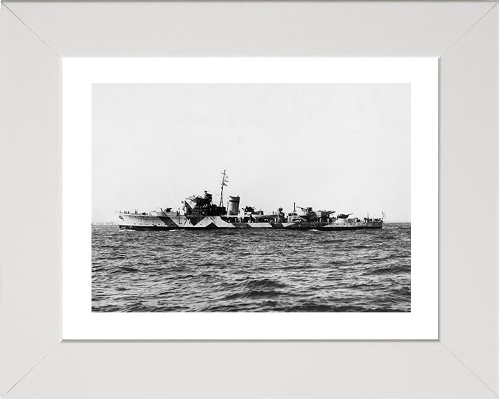 HMS Calpe (L71) Photo Print - At Sea 1942 - Royal Navy Hunt Class Destroyer Posters, Prints, & Visual Artwork Hampshire Prints 10 x 8 White Frame Yes