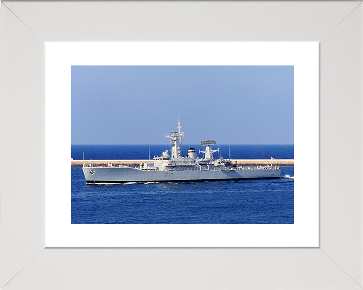 HMS Aurora (F10) Royal Navy Leander Class Frigate Port Side View In Colour Photo Print Wall Art Decor Posters, Prints, & Visual Artwork Hampshire Prints 10 x 8 White Frame Yes