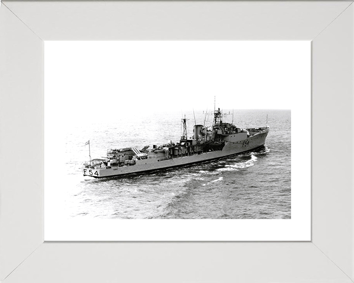 HMS Hardy (F54) Photo Print - Underway 1956 - Royal Navy Blackwood Class Frigate Posters, Prints, & Visual Artwork Hampshire Prints 10 x 8 White Frame Yes