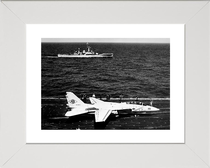 HMS Apollo (F70) Royal Navy Leander Class Frigate From A Carrier Photo Print Wall Art Decor Posters, Prints, & Visual Artwork Hampshire Prints 10 x 8 White Frame Yes