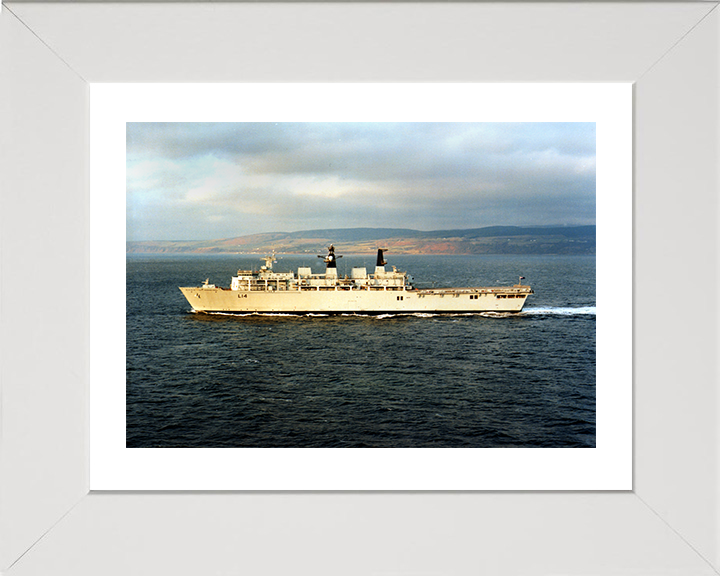 HMS Albion (L14) Photo Print - During Trials 2002 - Royal Navy Albion Class Amphibious Ship Posters, Prints, & Visual Artwork Hampshire Prints 10 x 8 White Frame Yes