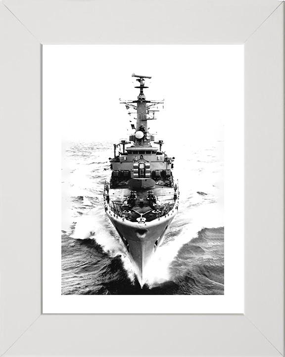 HMS Scylla (F71) Photo Print - Bow View at Sea - Royal Navy Leander Class Frigate Posters, Prints, & Visual Artwork Hampshire Prints 10 x 8 White Frame Yes