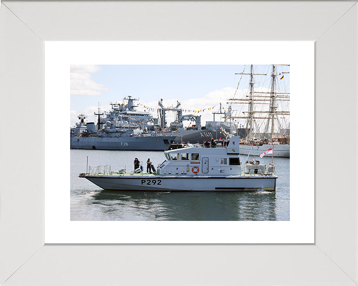 HMS Charger (P292) Royal Navy Archer Class Patrol Vessel Kiel Harbour 2022 Photo Print Wall Art Decor Posters, Prints, & Visual Artwork Hampshire Prints 10 x 8 White Frame Yes
