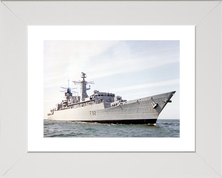HMS Boxer (F92) Royal Navy Type 22 Frigate Starboard Side View Photo Print Wall Art Decor Posters, Prints, & Visual Artwork Hampshire Prints 10 x 8 White Frame Yes