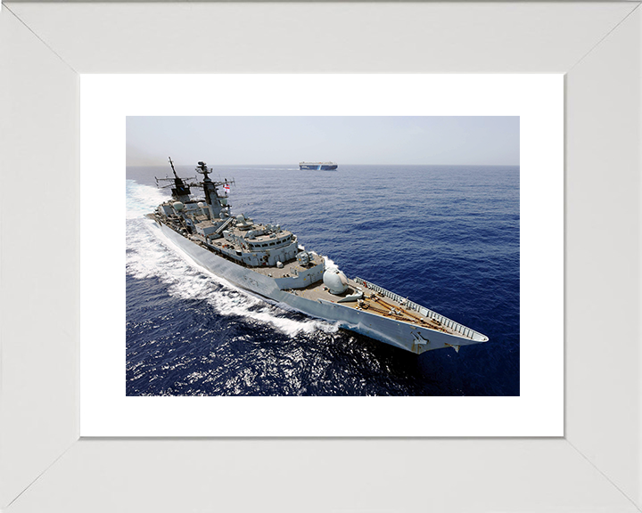 HMS Chatham (F87) Royal Navy Type 22 Frigate From Above Photo Print Wall Art Decor Posters, Prints, & Visual Artwork Hampshire Prints 10 x 8 White Frame Yes