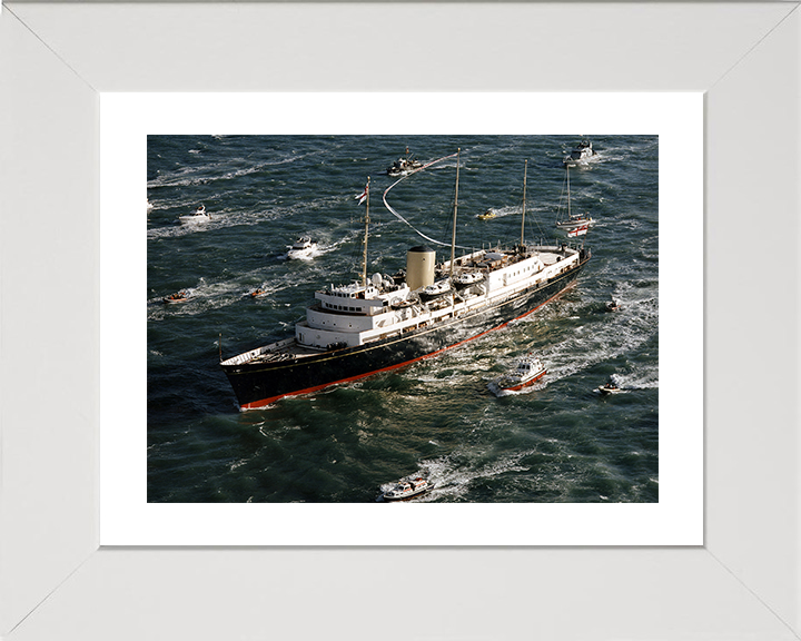 HMY Britannia Photo Print - Paying Off - Royal Navy - Royal Yacht Posters, Prints, & Visual Artwork Hampshire Prints 10 x 8 White Frame Yes