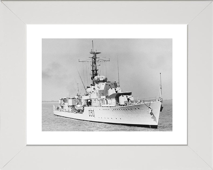HMS Carron (D30) Royal Navy C Class Destroyer Starboard Bow View Photo Print Wall Art Decor Posters, Prints, & Visual Artwork Hampshire Prints 10 x 8 White Frame Yes