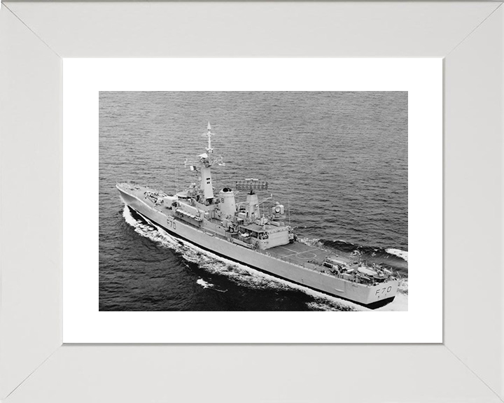 HMS Apollo (F70) Royal Navy Leander Class Frigate High Port Quarter View Photo Print Wall Art Decor Posters, Prints, & Visual Artwork Hampshire Prints 10 x 8 White Frame Yes
