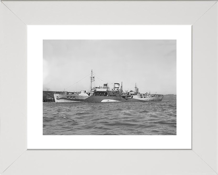 HMS Azalea (K25) Royal Navy Flower Class Corvette Port Side View Photo Print Wall Art Decor Posters, Prints, & Visual Artwork Hampshire Prints 10 x 8 White Frame Yes