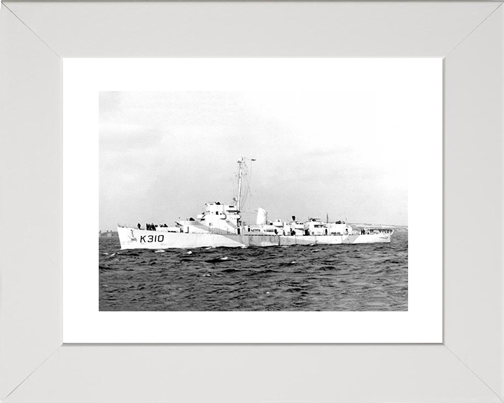HMS Bayntun (K310) Royal Navy Captain Class Frigate Port Side View Photo Print Wall Art Decor Posters, Prints, & Visual Artwork Hampshire Prints 10 x 8 White Frame Yes