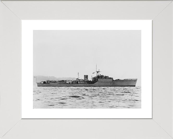 HMS Grafton (F51) Photo Print - at sea - Royal Navy Blackwood Class Frigate Posters, Prints, & Visual Artwork Hampshire Prints 10 x 8 White Frame Yes