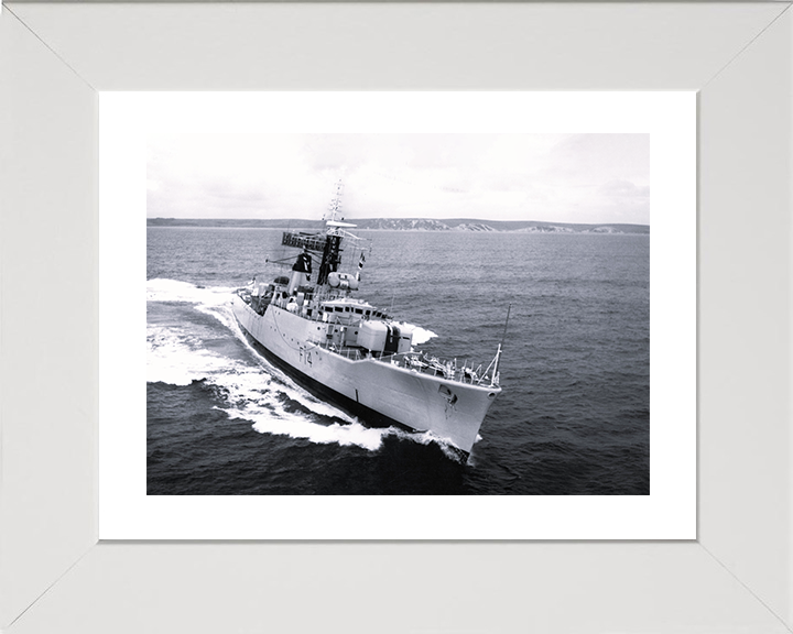 HMS Leopard (F14) Photo Print - Underway 1966 - Royal Navy Leopard Class Frigate Posters, Prints, & Visual Artwork Hampshire Prints 10 x 8 White Frame Yes