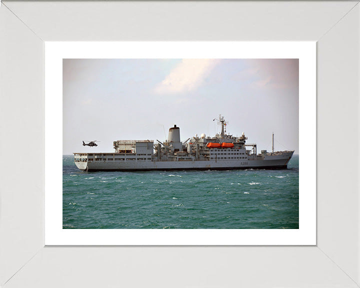 RFA Fort Austin (A386) Photo Print - Starboard Side - Royal Fleet Auxiliary Fort Rosalie Class Ship Hampshire Prints 10 x 8 White Frame Yes
