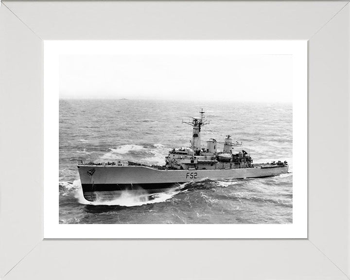 HMS Juno (F52) Photo Print - At Sea - Royal Navy Leander Class Frigate Hampshire Prints 10 x 8 White Frame Yes