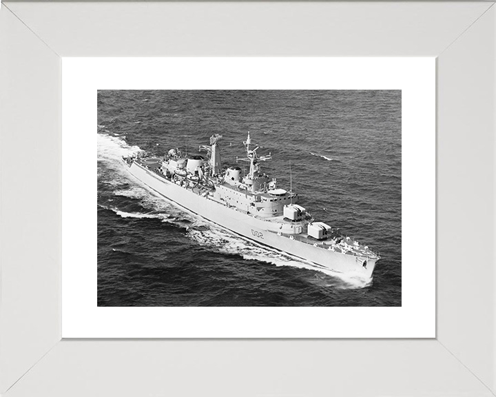 HMS Devonshire (D02) Royal Navy County Class Destroyer High Starboard Bow View Photo Print Wall Art Decor Posters, Prints, & Visual Artwork Hampshire Prints 10 x 8 White Frame Yes