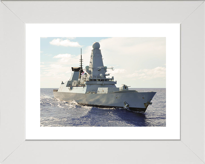 HMS Dauntless (D33) Royal Navy Type 45 Destroyer Caribbean 2012 Photo Print Wall Art Decor Posters, Prints, & Visual Artwork Hampshire Prints 10 x 8 White Frame Yes