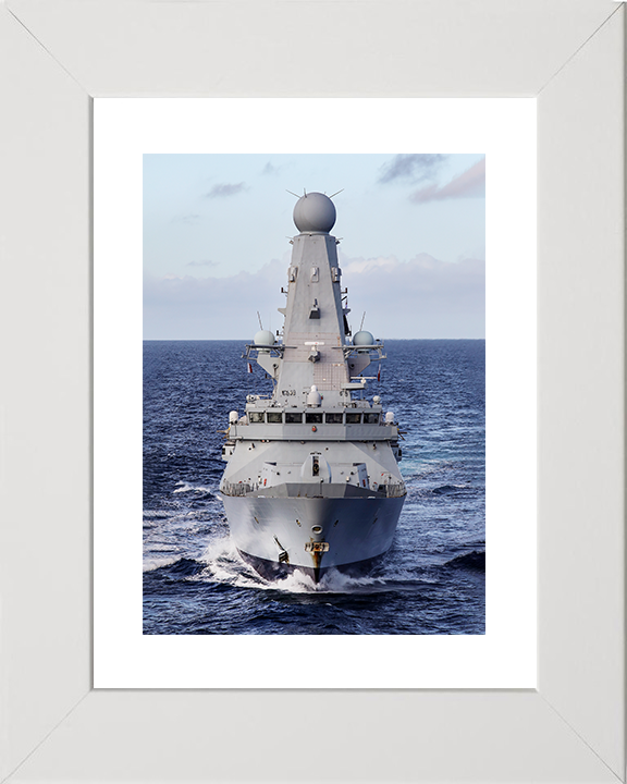 HMS Defender (D36) Royal Navy Type 45 Destroyer Underway Bow View Photo Print Wall Art Decor Posters, Prints, & Visual Artwork Hampshire Prints 10 x 8 White Frame Yes