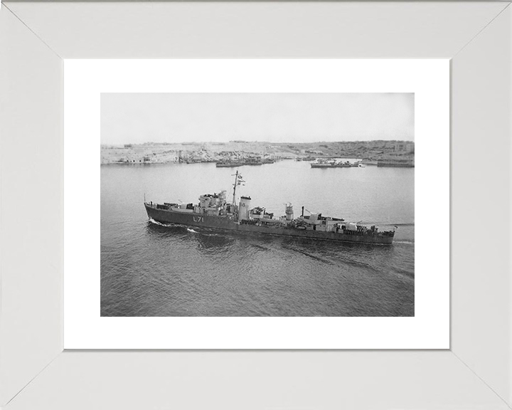 HMS Calpe (L71) Royal Navy Hunt Class Destroyer High Port Side View Photo Print Wall Art Decor Posters, Prints, & Visual Artwork Hampshire Prints 10 x 8 White Frame Yes