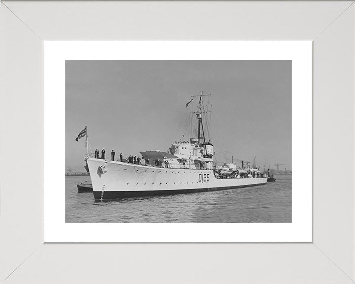 HMS Nepal (D125) Photo Print - At Anchor - Royal Navy N Class Destroyer Hampshire Prints 10 x 8 White Frame Yes