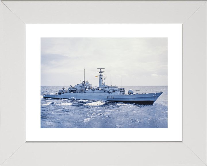 HMS Alacrity (F174) Royal Navy Type 21 Frigate Underway Photo Print Wall Art Naval Decor Posters, Prints, & Visual Artwork Hampshire Prints 10 x 8 White Frame Yes