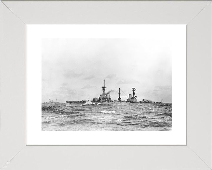 HMS Agincourt (1913) Royal Navy Battleship Photo Print Warship Wall Art Posters, Prints, & Visual Artwork Hampshire Prints 10 x 8 White Frame Yes