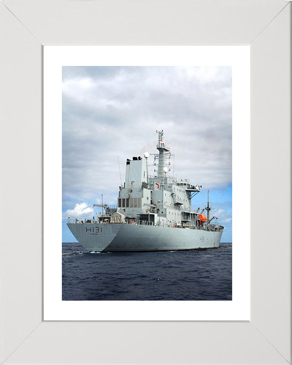 HMS Scott (H131) Photo Print - At Sea 2007 - Royal Navy Ocean Survey Vessel Hampshire Prints 10 x 8 White Frame Yes